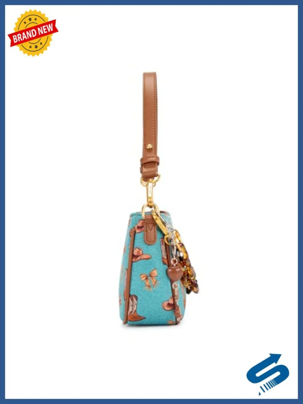 Western Hobo Clutch Purse with Chain Strap Canvas Shoulder Bag